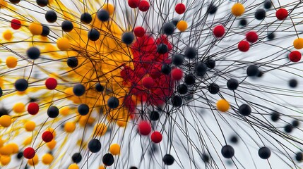 Abstract Network of Lines and Dots Representing Business Collaboration and Connectivity