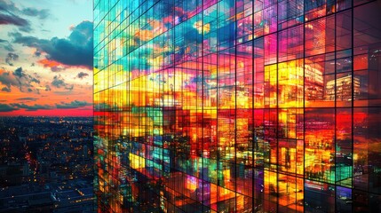 Reflective High-Rise Building with Inspirational Business Quote in Urban Cityscape