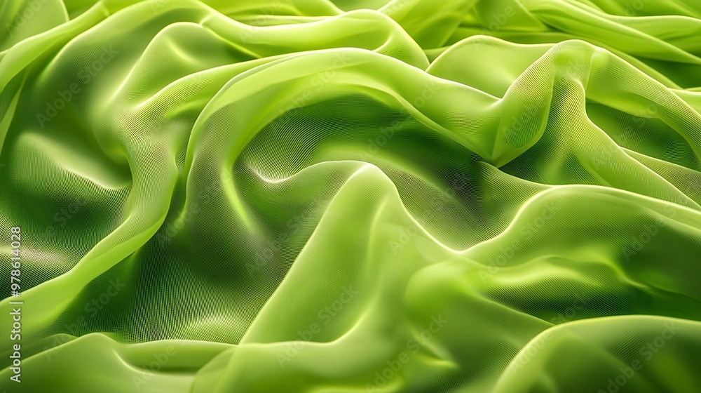 Poster abstract green fabric background : generative ai