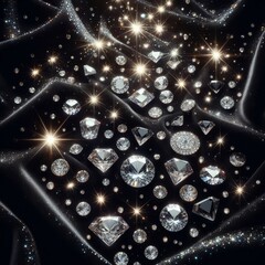 Diamonds on a Black Background
