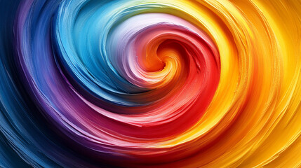 Fototapeta premium Dynamic swirl of vibrant colors, blending blue, red, yellow in a mesmerizing pattern, perfect for backgrounds and abstract art.