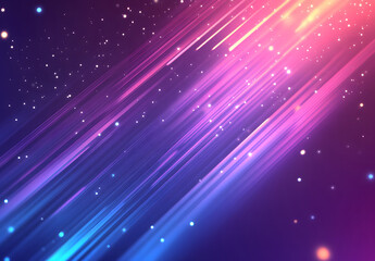 Obraz premium Magical Starry Sky with Flowing Purple and Blue Waves and Sparkling Stars