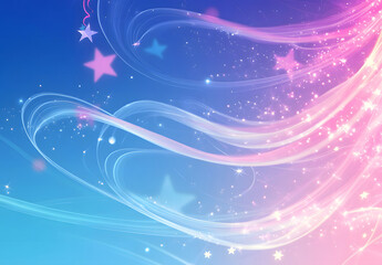 Obraz premium Magical Starry Sky with Flowing Purple and Blue Waves and Sparkling Stars