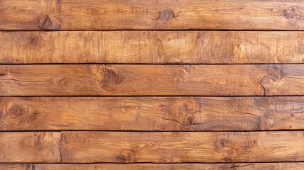 Naklejka premium Medium Brown Weathered Wood Surface, Horizontal planks stacked, showcasing a rustic texture perfect for backgrounds in design projects or as an inviting table surface