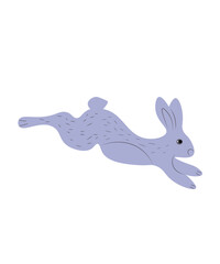 vector hare or rabbit bunny. vector illustration of a running rabbit hare on a white background. flat vector illustration