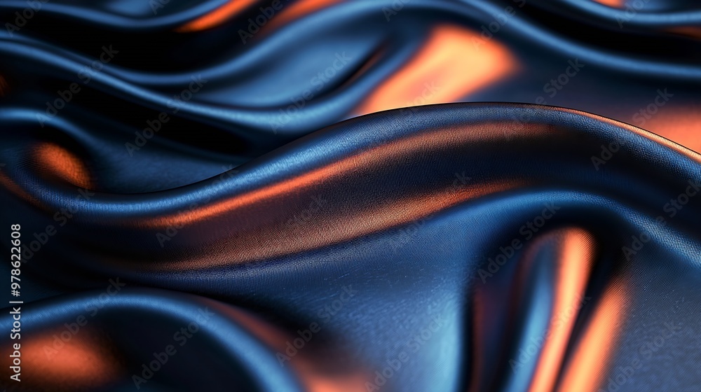 Poster abstract shaped metallic fabric texture : generative ai