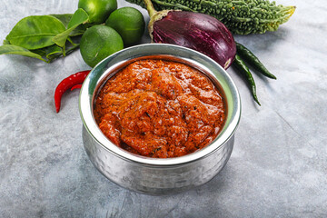 Indian cuisine - butter chicken with sauce