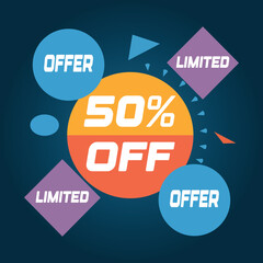 Black Friday Limited Offer On Blue Background Design.eps