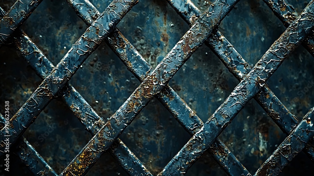 Poster Grunge Netted Metal Texture Pattern : Generative AI