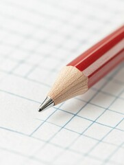Close-Up of a Yellow Pencil Resting on a Blank Sheet of Paper, Ideal for Illustrating Creativity, Writing, or Office Supplies