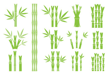 Obraz premium green bamboo icons collection