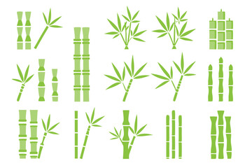 green bamboo icons collection