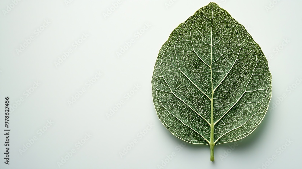 Poster ficus leaf isolated on white background : generative ai