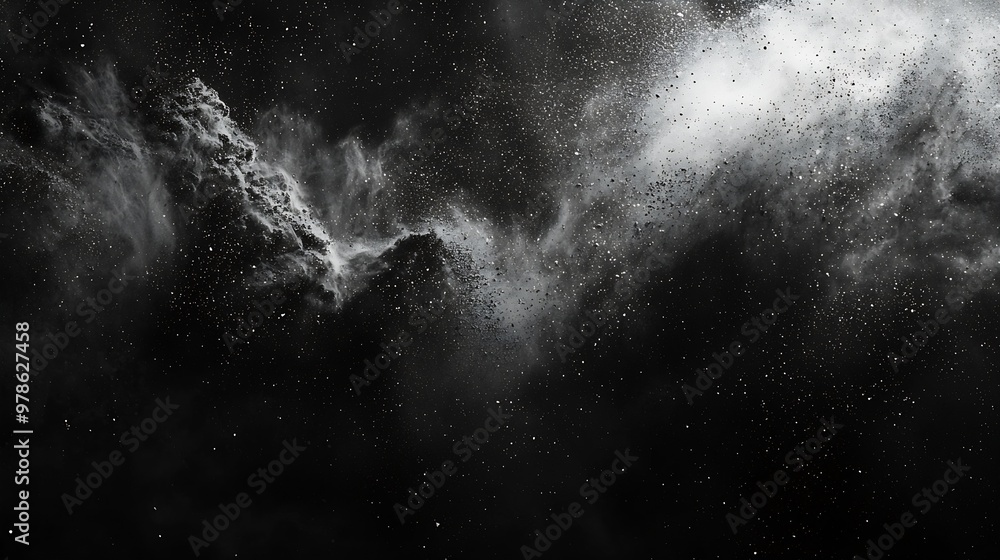 Poster Abstract Black Dusty Background Texture : Generative AI