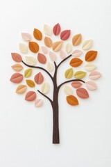Naklejka premium Whimsical Felt Tree Art: A Colorful Handmade Creation Showcasing Textured Fabric Leaves and Branches, Perfect for Craft and Nature Enthusiasts
