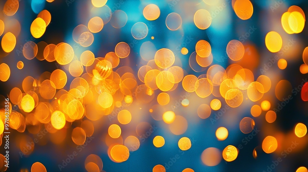 Poster Abstract Night City Background Colorful Bokeh : Generative AI