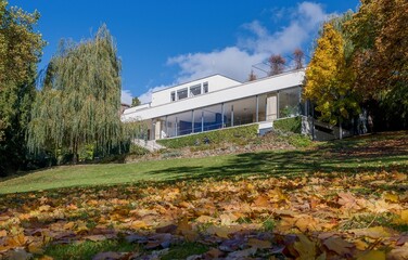View of Villa Tugendhat in Brno, autumn