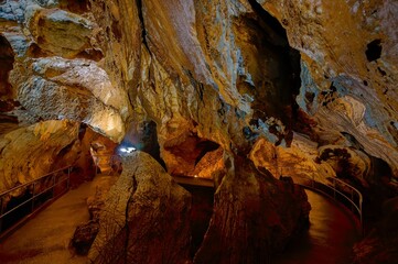 View of the karst formations in the caves of the Slovak National Karst