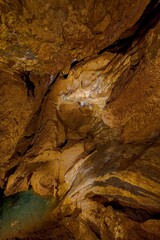 View of the karst formations in the caves of the Slovak National Karst