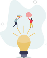 Youth education at studies and smart knowledge learning.flat design with people.