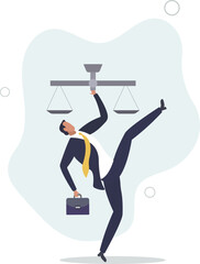 Principles and business ethic to do right things, social responsibility or integrity to earn trust,flat design with people.