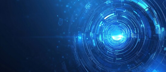 Fototapeta premium Abstract Digital Technology Background. Blue Abstract Background, Technology Hi-Tech Futuristic Template. Vector illustration. Generate Ai Image