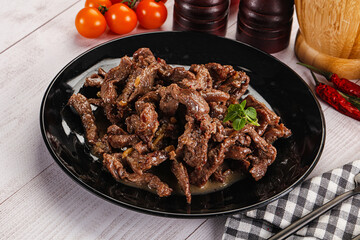 Stew beef slices with gravy