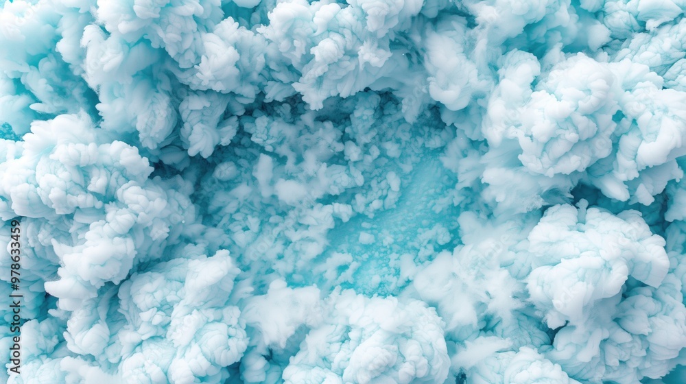 Aufkleber abstract image of a blue ink cloud swirling in water, creating a mesmerizing pattern of light and da