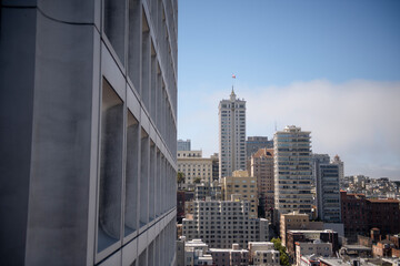 View of Nobb Hill San Francisco from the side of a high rise bui