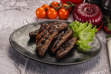Grilled diet beef liver steak