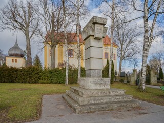 View of the monument to the victims of the war in Pocatky