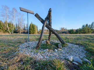 A view of the recessist work - the smallest menhir in the world, CZ