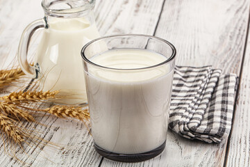 Organic milk in the glass