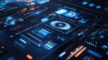 Obraz premium A digital banking dashboard for commercial clients, displaying cash flow management, loan repayment schedules, and transaction history, intuitive design