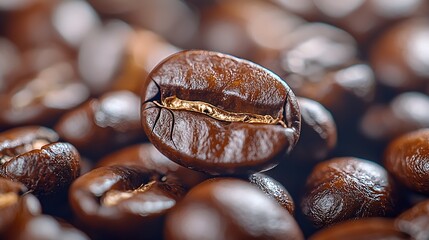 Fototapeta premium Roasted Coffee Beans Background Texture : Generative AI