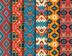 Vibrant Latin American Textile Patterns: A Vector Collection