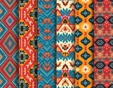 Vibrant Latin American Textile Patterns: A Vector Collection