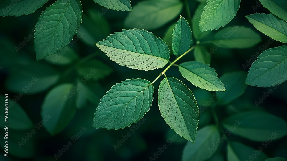 Aufkleber spring green leaves background : generative ai