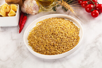 Dry wheat bulgur fow cooking