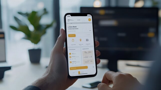 A neobank's digital interface for small businesses, highlighting features like instant loans, automated accounting, and smart invoicing, user-friendly and efficient design