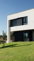 Modern House Exterior with Black and White Design