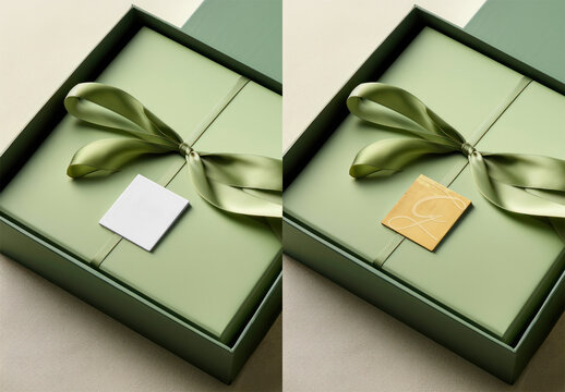 Flatlay Gift Tag Mockup With Generative AI