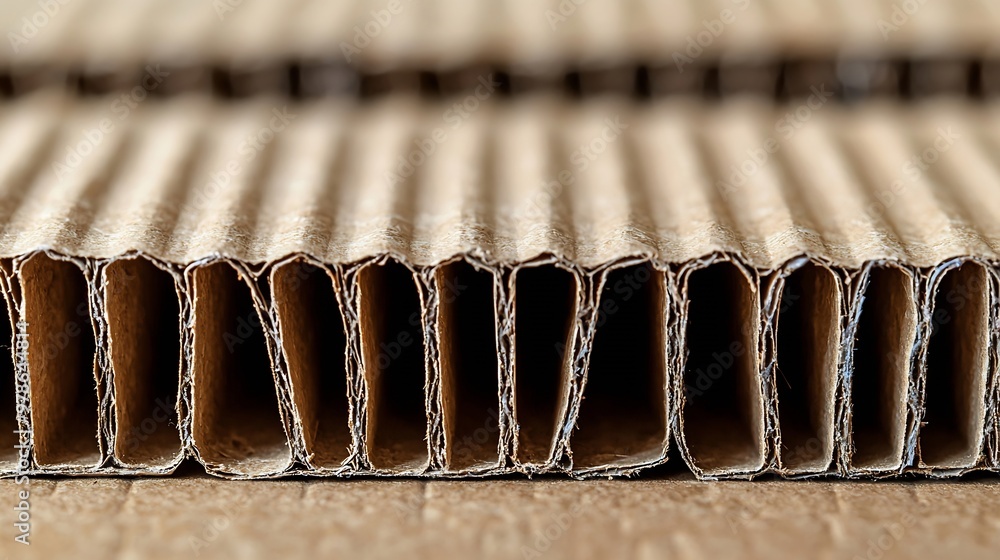 Poster sheet of used cardboard brown carton texture background : generative ai