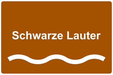 Illustration eines Namensschildes für den Fluss 