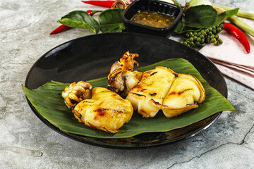 Delicous Grilled cuttlefish with sauce