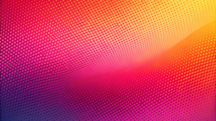 Vibrant Halftone Dot Pattern in Rainbow Gradient Representing Digital Art