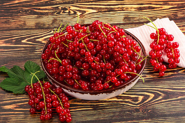Ripe and juicy red currants berry