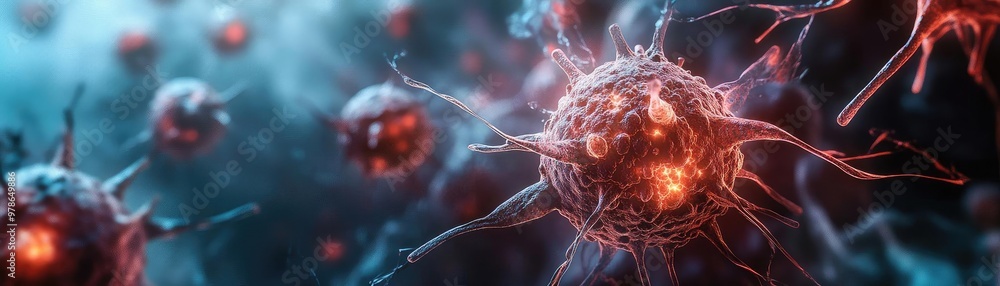 Aufkleber detailed microscopic view of vibrant cells showcasing intricate structures and dynamic colors, ideal