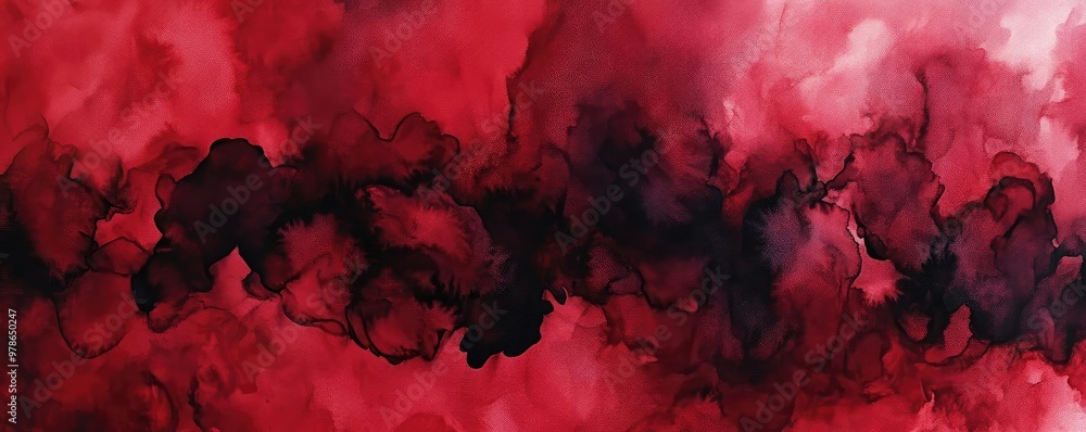 Poster abstract red and black fluid art with soft edges, perfect for backgrounds or artistic projects that 