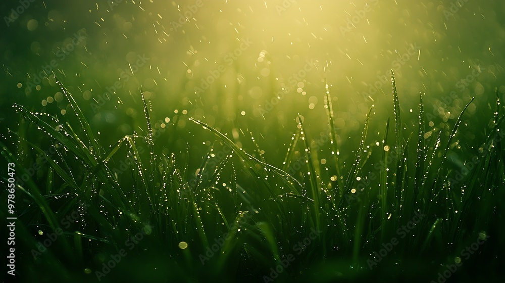 Poster abstract green grass background : generative ai